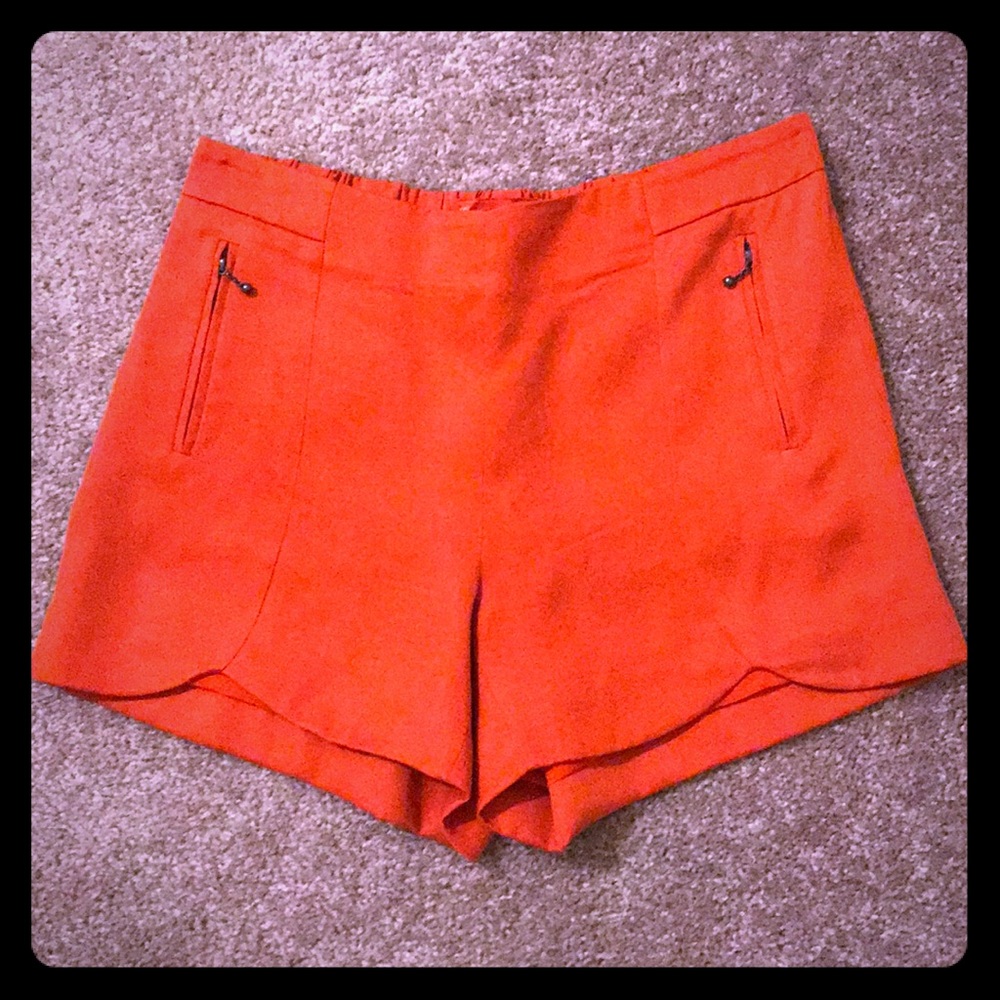 Anthropologie orange dressy shorts